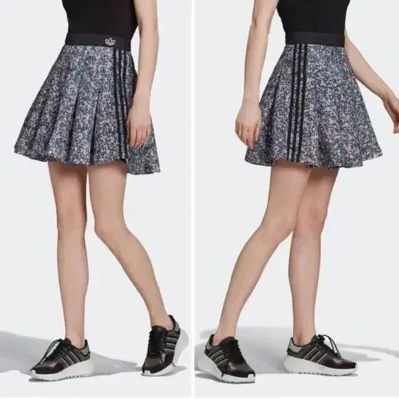 ADIDAS Primegreen Skirt Sz L Flouncy Floral Midi Skirt Multicolor Athleisure Y2k - Picture 1 of 11